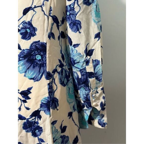 Tory Burch Giovanna Long sleeve Lilly floral 8 100% silk - Picture 3 of 16